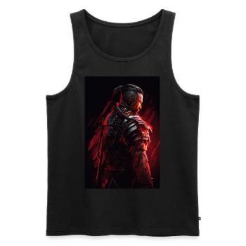 Neon Cyber Warrior #9 - Männer Premium Bio Tank Top - Schwarz - Vorne - AI Model Male 178 light (178cm)