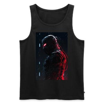 Neon Cyber Future Warrior #7 - Männer Premium Bio Tank Top - Schwarz - Vorne - AI Model Male 178 light (178cm)