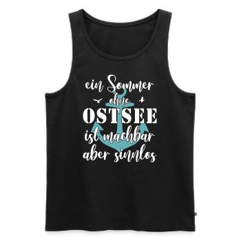 Ostsee Sommerurlaub lustiger Spruch - Männer Premium Bio Tank Top - Schwarz - Vorne - Michal (187cm)