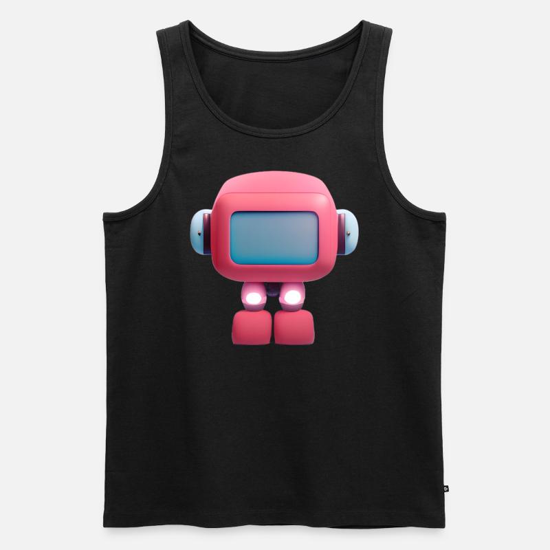 Kleiner Roboter - Männer Premium Bio Tank Top - Schwarz