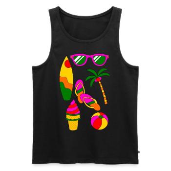 Summer Retro Summer Holiday like ice in the sunshine - Men's Premium Organic Tank Top - black - Front - AI Model Male 178 light (178cm)