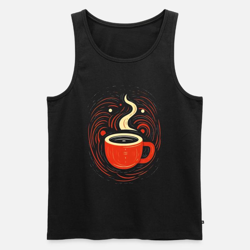 Kaffeetasse - Männer Premium Bio Tank Top - Schwarz