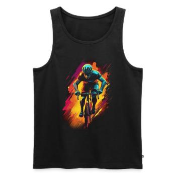 Cycling - Men's Premium Organic Tank Top - black - Front - AI Model Male 178 light (178cm)