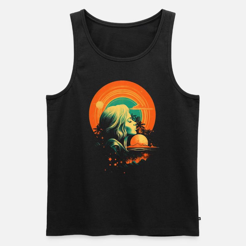 Retro - Männer Premium Bio Tank Top - Schwarz