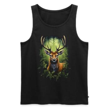 Deer - Men's Premium Organic Tank Top - black - Front - AI Model Male 178 light (178cm)