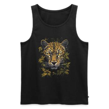 Leopard - Men's Premium Organic Tank Top - black - Front - Michal (187cm)