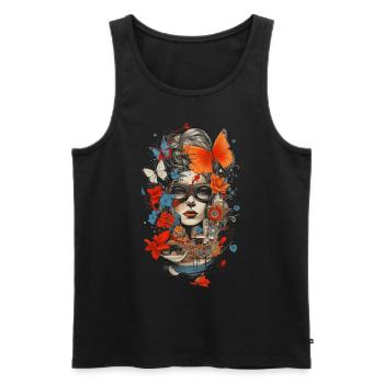 one of a kind, flowers and women - Men's Premium Organic Tank Top - black - Front - AI Model Male 178 light (178cm)