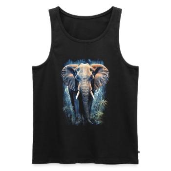 Elephant - Men's Premium Organic Tank Top - black - Front - AI Model Male 178 light (178cm)
