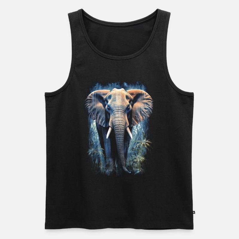 Elefant - Männer Premium Bio Tank Top - Schwarz