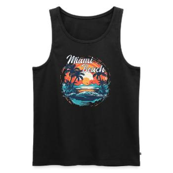 Miami Beach - Männer Premium Bio Tank Top - Schwarz - Vorne - Michal (187cm)