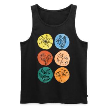 colorful flowers mother's day gift florist flora - Men's Premium Organic Tank Top - black - Front - AI Model Male 178 light (178cm)