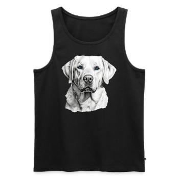 Labrador Retriever - Débardeur bio Premium Homme - noir - Devant - Michal (187cm)