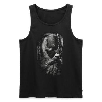 Portrait eines Wikinger Kriegers - Männer Premium Bio Tank Top - Schwarz - Vorne - Michal (187cm)