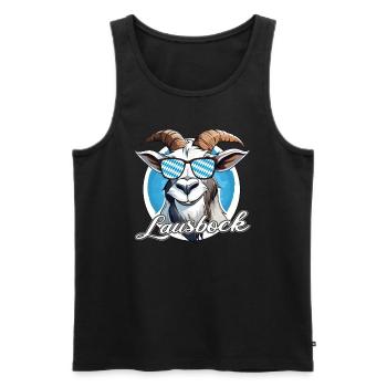 Lausbua Tracht Ziege Bock Bayrisches Volksfest - Männer Premium Bio Tank Top - Schwarz - Vorne - Michal (187cm)