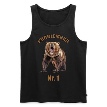 Problembär- Tolles Problembär T-Shirt !!! - Männer Premium Bio Tank Top - Schwarz - Vorne - Michal (187cm)