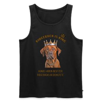 RIDGEBACK IS KING - Grand T-shirt Ridgeback !! - Débardeur bio Premium Homme - noir - Devant - AI Model Male 178 light (178cm)