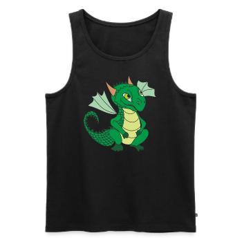 Cute little Dragon - Men's Premium Organic Tank Top - black - Front - AI Model Male 178 light (178cm)