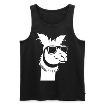 Funny Alpaca Wearing Sunglasses Cool Alpacas - Men's Premium Organic Tank Top - black - Front - Michal (187cm)