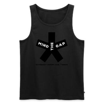 blockedTitle - Männer Premium Bio Tank Top - Schwarz - Vorne - AI Model Male 178 light (178cm)