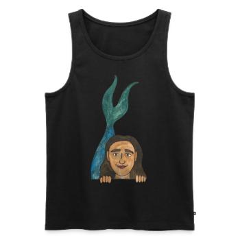 Mermaid Mermaid Save the Sea Fish - Men's Premium Organic Tank Top - black - Front - AI Model Male 178 light (178cm)
