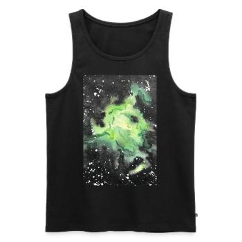 galaxie nébuleuse galaxie nébuleuse nerd astronomie espace - Débardeur bio Premium Homme - noir - Devant - AI Model Male 178 light (178cm)
