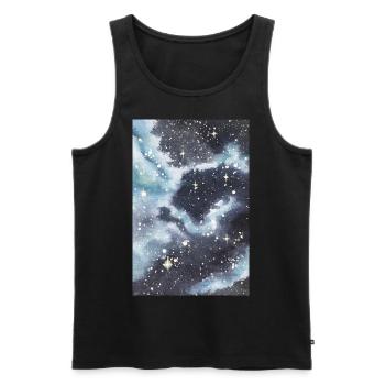 galaxie nébuleuse galaxie nébuleuse nerd astronomie espace - Débardeur bio Premium Homme - noir - Devant - AI Model Male 178 light (178cm)