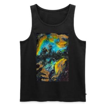 Nébuleuse de la galaxie NGC 5189 Galaxie Nebel Nerd Astro - Débardeur bio Premium Homme - noir - Devant - AI Model Male 178 light (178cm)