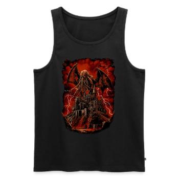 Rise of the Cthulhu - Men's Premium Organic Tank Top - black - Front - AI Model Male 178 light (178cm)