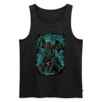 NIght of the Cthulhu - Men's Premium Organic Tank Top - black - Front - AI Model Male 178 light (178cm)