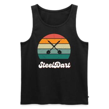 Retro Steel Dart Arrows - Men's Premium Organic Tank Top - black - Front - Michal (187cm)
