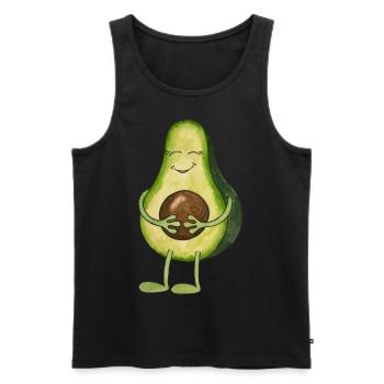 kawaii avocat mignon végétalien maman enceinte avo - Débardeur bio Premium Homme - noir - Devant - Michal (187cm)