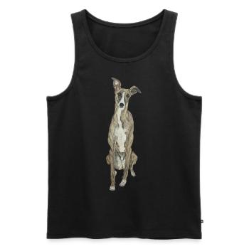Greyhound Greyhound Dog Love Dog Sport Doglove - Men's Premium Organic Tank Top - black - Front - AI Model Male 178 light (178cm)