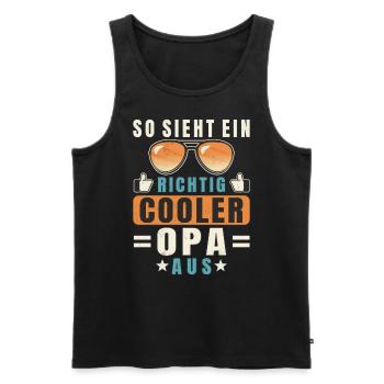 Opa So Sieht Ein Richtig Cooler Opa Aus - Männer Premium Bio Tank Top - Schwarz - Vorne - AI Model Male 178 light (178cm)