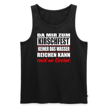 Reicht mir Kirschen zum Kirschfest - Männer Premium Bio Tank Top - Schwarz - Vorne - Michal (187cm)