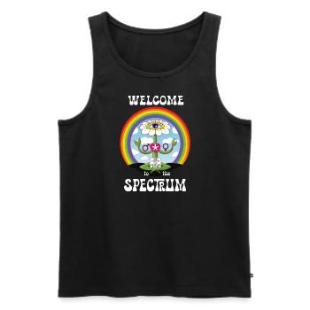Welcome to the Spectrum - Männer Premium Bio Tank Top - Schwarz - Vorne - Michal (187cm)