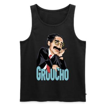 GROUCHO The great comedian of the twentieth century - Men's Premium Organic Tank Top - black - Front - AI Model Male 178 light (178cm)