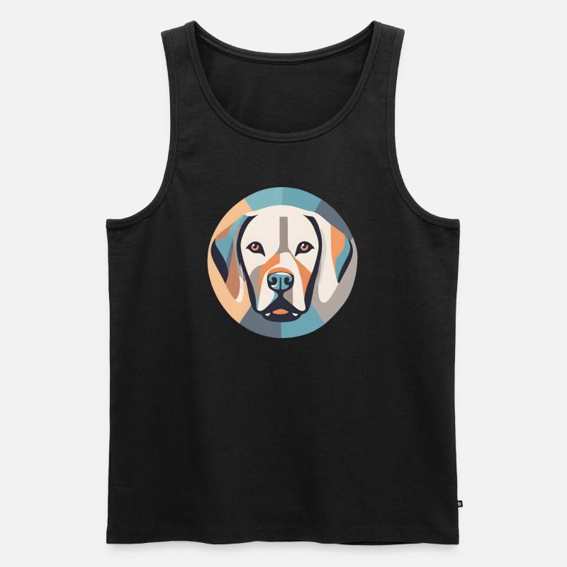 Geometrischer Labrador - Männer Premium Bio Tank Top - Schwarz