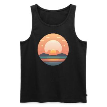 Sérénade au coucher du soleil - Débardeur bio Premium Homme - noir - Devant - Michal (187cm)