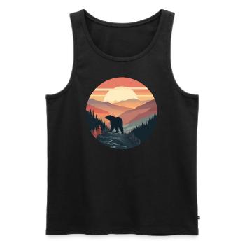 Bären Bergsteigen - Männer Premium Bio Tank Top - Schwarz - Vorne - Michal (187cm)