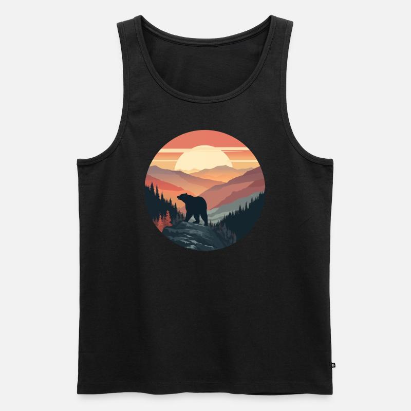 Bären Bergsteigen - Männer Premium Bio Tank Top - Schwarz