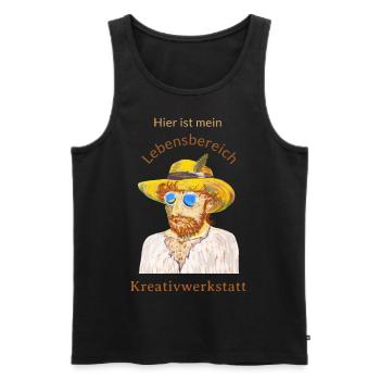 This is my area of life: creative workshop - Men's Premium Organic Tank Top - black - Front - AI Model Male 178 light (178cm)