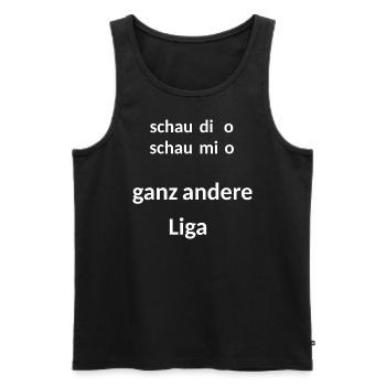 bayerisch, lustig, selbstbewußt - Männer Premium Bio Tank Top - Schwarz - Vorne - Michal (187cm)