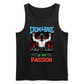 Drum & Bass ist meine Leidenschaft - Männer Premium Bio Tank Top - Schwarz - Vorne - AI Model Male 178 light (178cm)