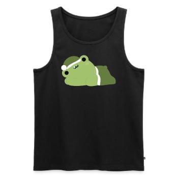Müder Frosch - Männer Premium Bio Tank Top - Schwarz - Vorne - AI Model Male 178 light (178cm)