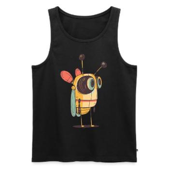Grashüpfer - Männer Premium Bio Tank Top - Schwarz - Vorne - AI Model Male 178 light (178cm)