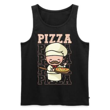 Pizza Pizza Kostüm Italian - Männer Premium Bio Tank Top - Schwarz - Vorne - Michal (187cm)
