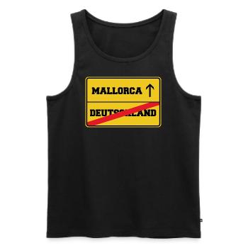 Mallorca town sign - Men's Premium Organic Tank Top - black - Front - AI Model Male 178 light (178cm)