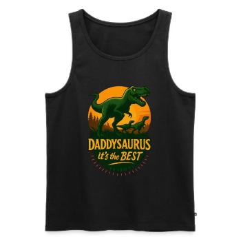Daddysaurus c'est le meilleur - Débardeur bio Premium Homme - noir - Devant - Michal (187cm)