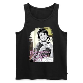 Buongiorno Sofia - Männer Premium Bio Tank Top - Schwarz - Vorne - AI Model Male 178 light (178cm)