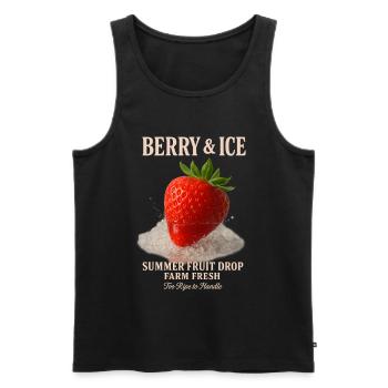 Erdbeere & Eis - Männer Premium Bio Tank Top - Schwarz - Vorne - AI Model Male 178 light (178cm)